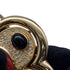 Brooch Black and Red Metal With Rhinestone