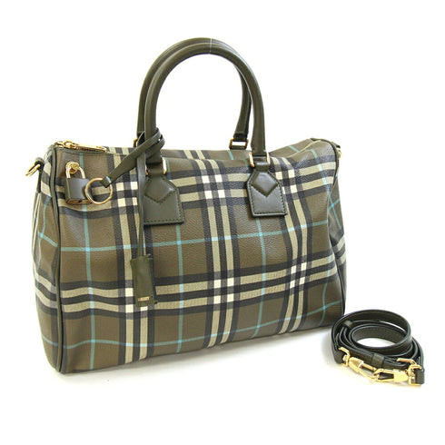 Bowling Bag Vintage Check Coated Canvas Medium