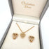 Logo Earrings Gold and Rhinestone