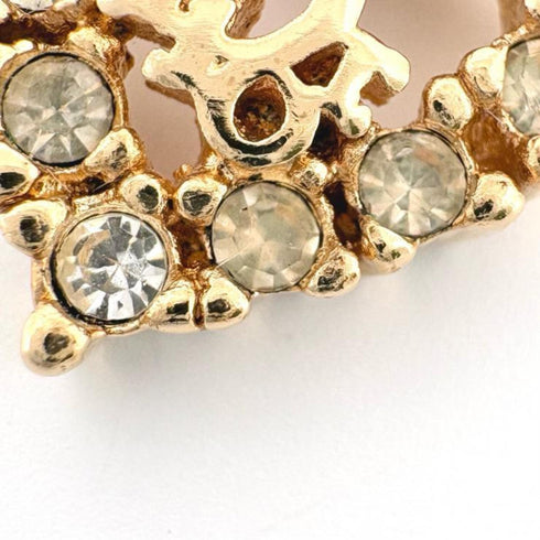 Logo Earrings Gold and Rhinestone