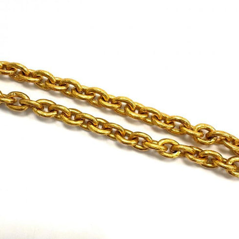 CC Logo Chain Heart Pendant Necklace Metal