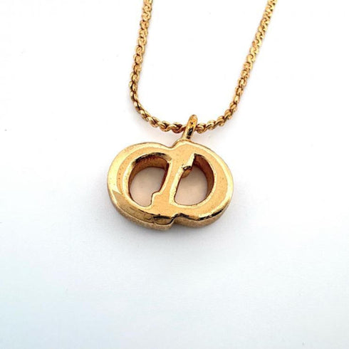 Pendant Necklace Gold and Rhinestone