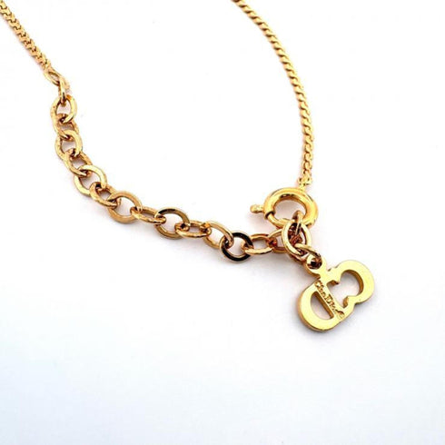 Pendant Necklace Gold and Rhinestone