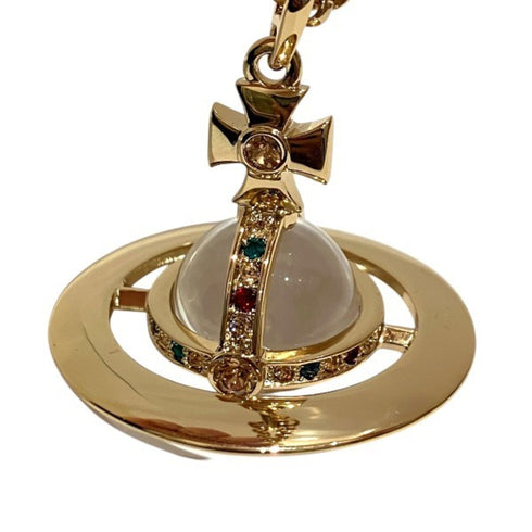 Orb Pendant Necklace Brass Yellow Gold Small