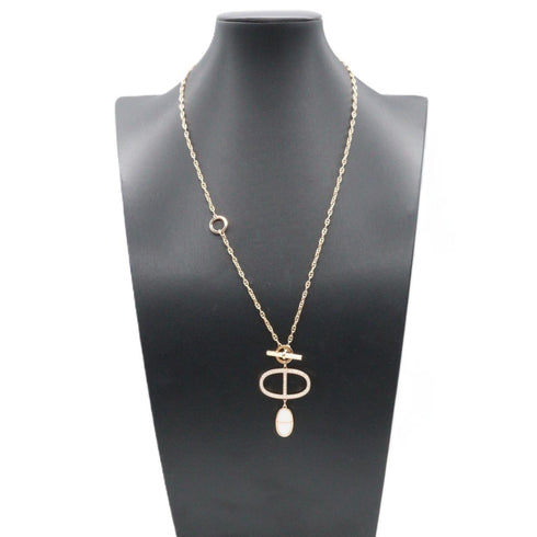 Pendant Necklace 18K Rose Gold and Ceramic with Diamond