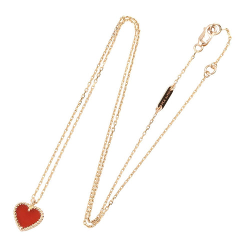 Sweet Alhambra Pendant Necklace 18K Rose Gold and Carnelian