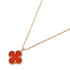 Sweet Alhambra Pendant Necklace 18K Rose Gold and Carnelian