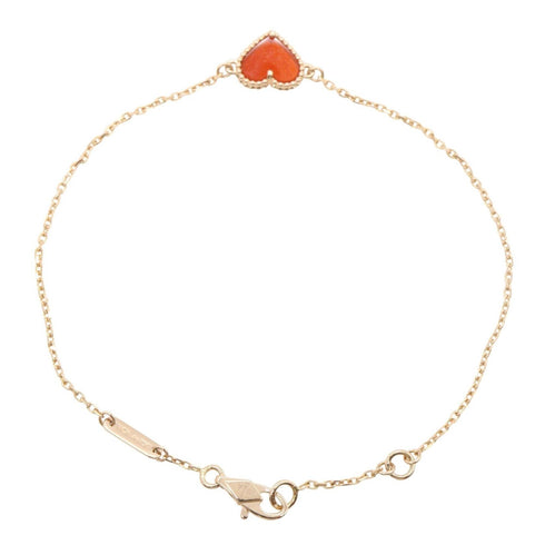 Sweet Alhambra Bracelet 18K Rose Gold and Carnelian