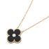Vintage Alhambra Pendant Necklace 18K Rose Gold and Onyx