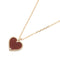 Sweet Alhambra Pendant Necklace 18K Rose Gold and Carnelian