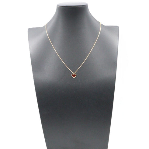 Sweet Alhambra Pendant Necklace 18K Rose Gold and Carnelian