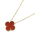 Vintage Alhambra Pendant Necklace 18K Yellow Gold and Carnelian