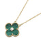 Vintage Alhambra Pendant Necklace 18K Yellow Gold and Malachite