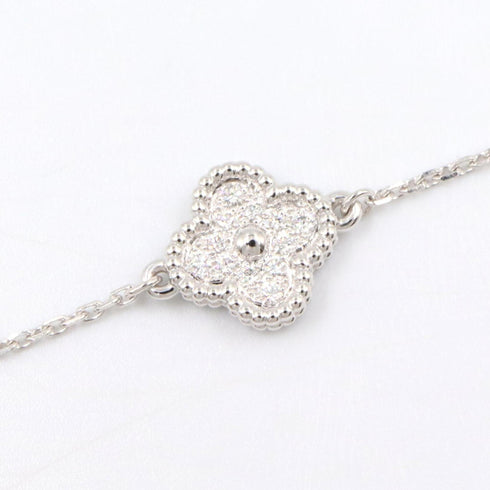 Sweet Alhambra Bracelet Sterling Silver and 18K White Gold