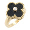 Vintage Alhambra Ring 18K Yellow Gold and Onyx