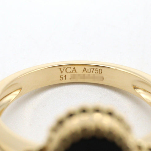 Vintage Alhambra Ring 18K Yellow Gold and Onyx