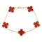 Vintage Alhambra Bracelet 18K Yellow Gold and Carnelian