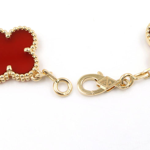 Vintage Alhambra Bracelet 18K Yellow Gold and Carnelian