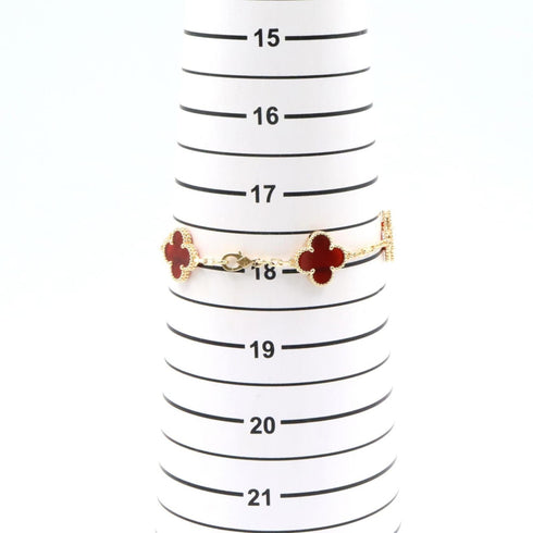 Vintage Alhambra Bracelet 18K Yellow Gold and Carnelian