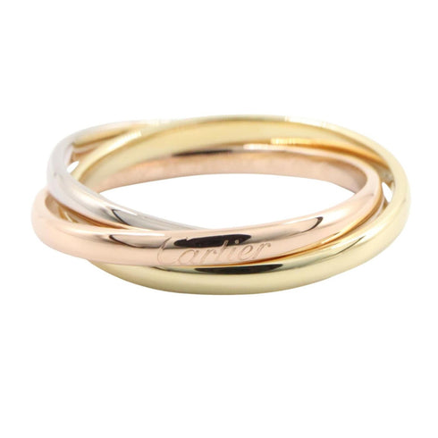 Vendome Louis Cartier Band Ring 18K Tricolor Gold