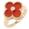 Vintage Alhambra Ring 18K Yellow Gold and Carnelian