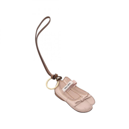 Charm Leather Brown and Pink Handbag Charm