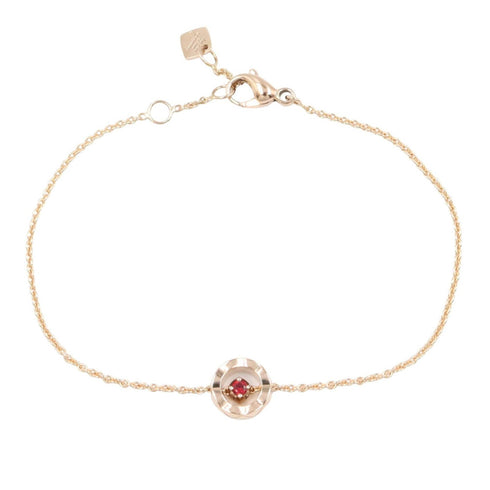 Charm Bracelet 18K Rose Gold With Ruby