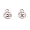 CC Logo Circle Clip-On Earrings Silver-Tone Metal Silver-Tone Metal