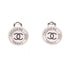 CC Logo Circle Clip-On Earrings Silver-Tone Metal Silver-Tone Metal