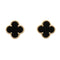 Sweet Alhambra Earrings 18K Yellow Gold and Onyx 18K Yellow Gold