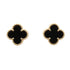 Sweet Alhambra Earrings 18K Yellow Gold and Onyx 18K Yellow Gold