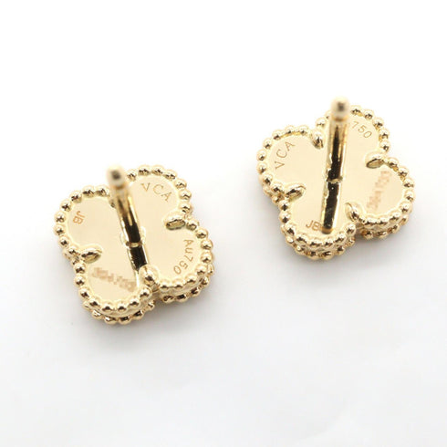 Sweet Alhambra Earrings 18K Yellow Gold and Onyx 18K Yellow Gold