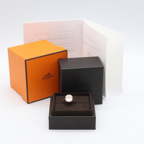 Chaine d'Ancre Verso Ring Ceramic and 18K Rose Gold with Diamond