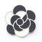 Camellia Brooch Metal Black and White