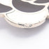 Camellia Brooch Metal Black and White