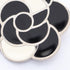 Camellia Brooch Metal Black and White