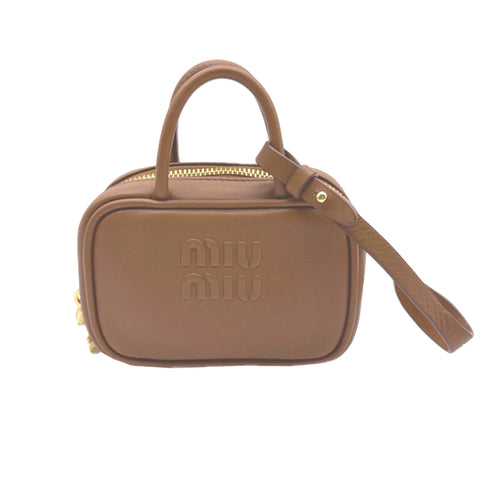 Charm Brown Leather Handbag Charm