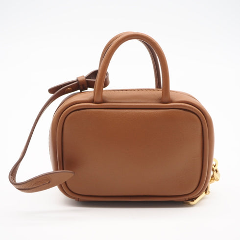 Charm Brown Leather Handbag Charm
