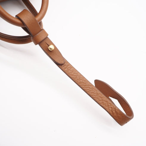 Charm Brown Leather Handbag Charm