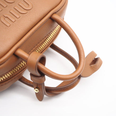 Charm Brown Leather Handbag Charm