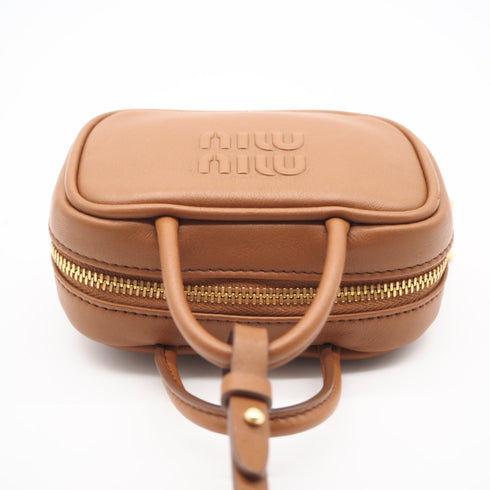 Charm Brown Leather Handbag Charm