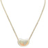 Bean Pendant Necklace Sterling Silver 10mm
