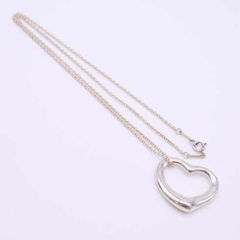 Open Heart Pendant Necklace Sterling Silver 25mm