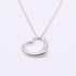 Open Heart Pendant Necklace Sterling Silver 25mm