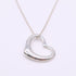 Open Heart Pendant Necklace Sterling Silver 25mm