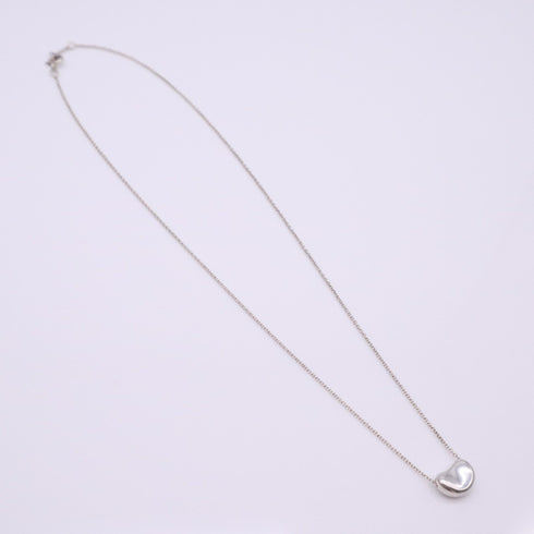 Bean Pendant Necklace Sterling Silver 8mm