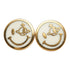 Earrings Gold and Beige Plated