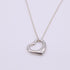 Open Heart Pendant Necklace Sterling Silver 15mm
