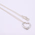 Open Heart Pendant Necklace Sterling Silver 15mm