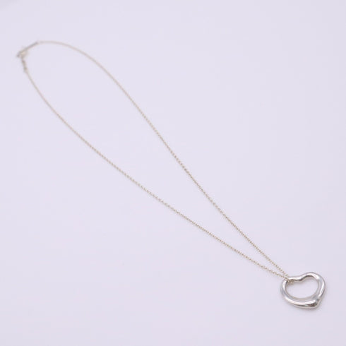 Open Heart Pendant Necklace Sterling Silver 15mm